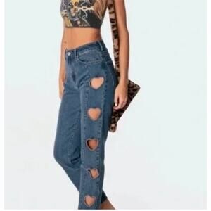 Heart cutout high waisted jeans Y2K 2000s Edikted size small
